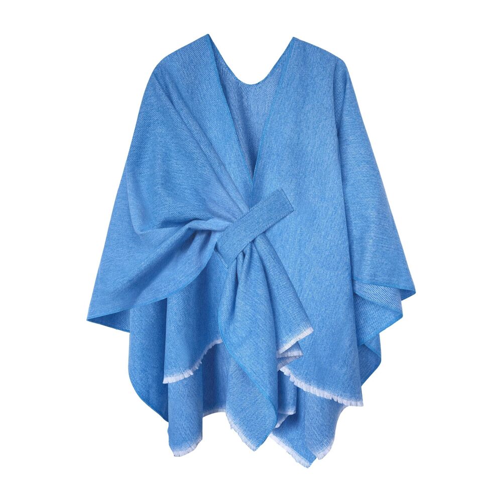 2862 Women's Shawl Wraps Open Front Poncho Cape Oversized Scarves(blue) - Picture 1 of 6